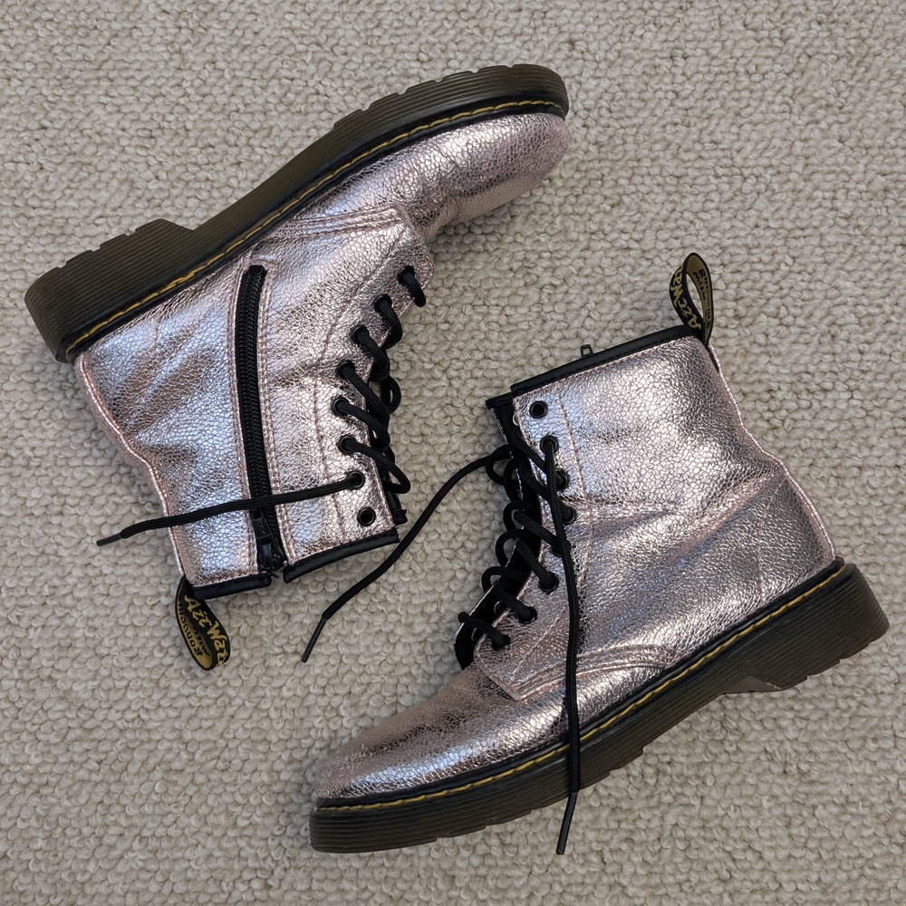 Dr. Martens 1460J Matallic Crinkle Boots Size 4 (UK 36)